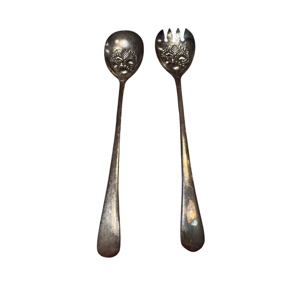 VTG Sheffield England Silver Plated Serving Set Fork & Spoon 9 Inch EPNS ENGLAND